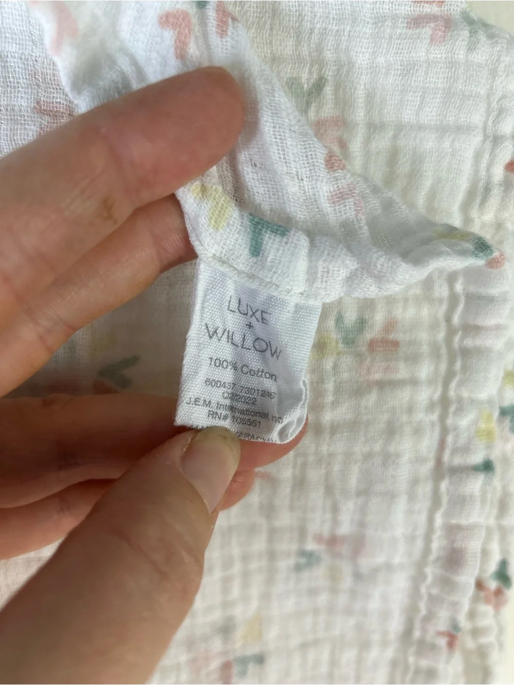 Luxe + Willow Floral Baby Swaddle Blanket Muslin Cotton Pink White Green Yellow